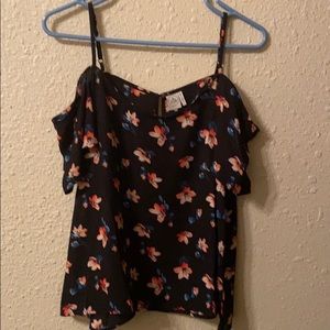 Off shoulder flower blouse